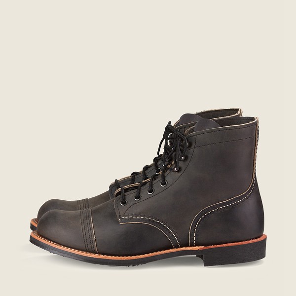 Red Wing Heritage Boots Dark Grey - Mens Iron Ranger - 6-inch Rough & Tough Leather - 1639-AXDSL